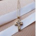 Χρυσός μασίφ βαπτιστικός σταυρός Κ14 με αλυσίδα
